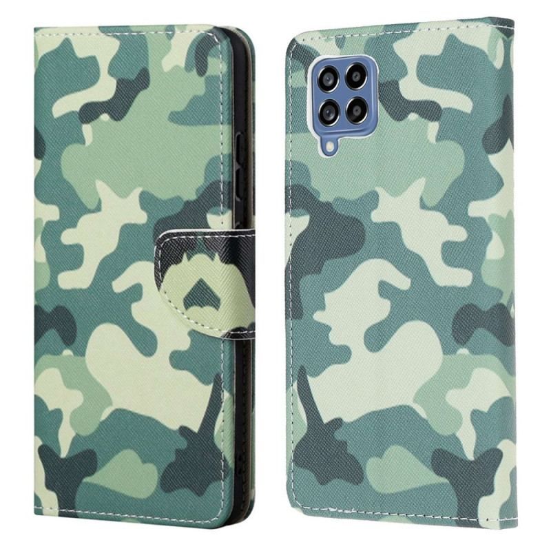 Læder Cover Samsung Galaxy M53 5G Militær Camouflage