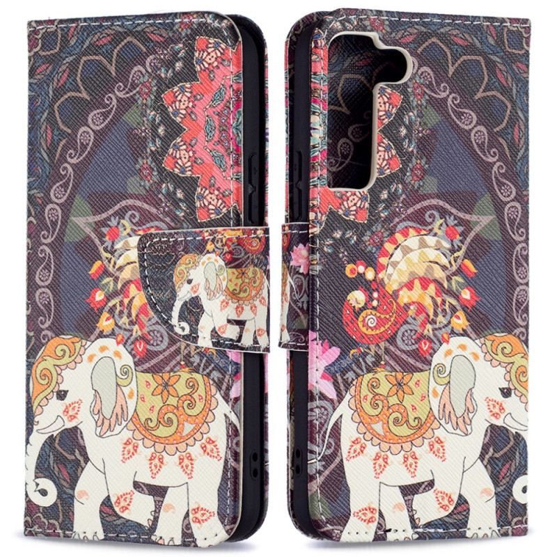 Læder Cover Samsung Galaxy S22 5G Indisk Elefant