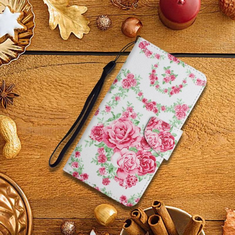 Læder Cover Samsung Galaxy S22 Plus 5G Liberty Royal Blomster