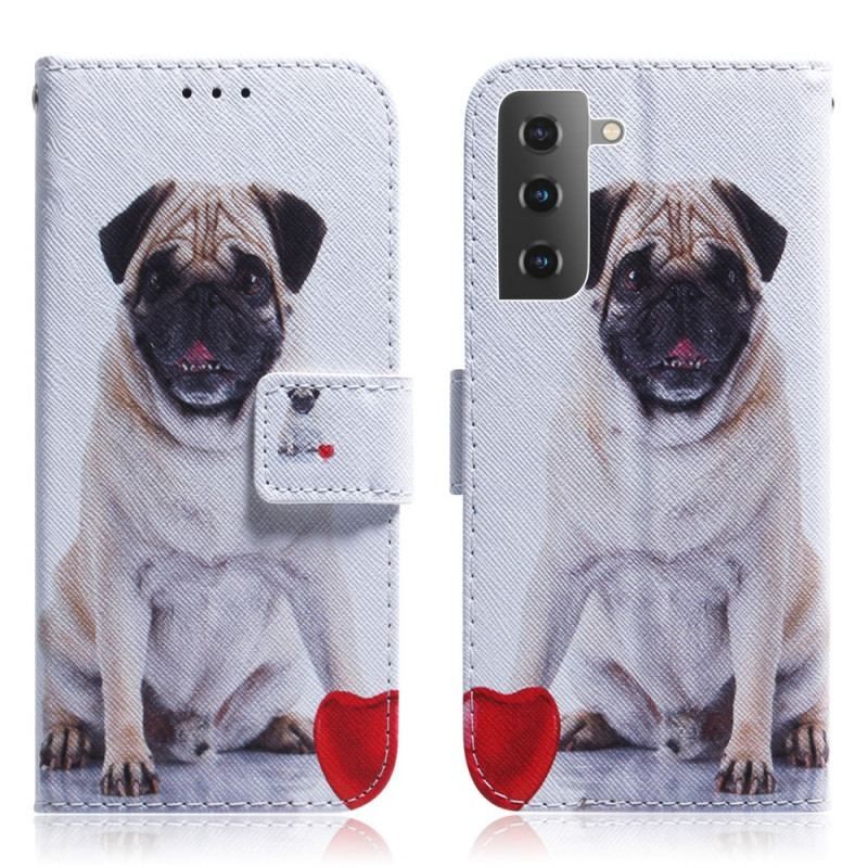 Læder Cover Samsung Galaxy S22 Plus 5G Mops Hund