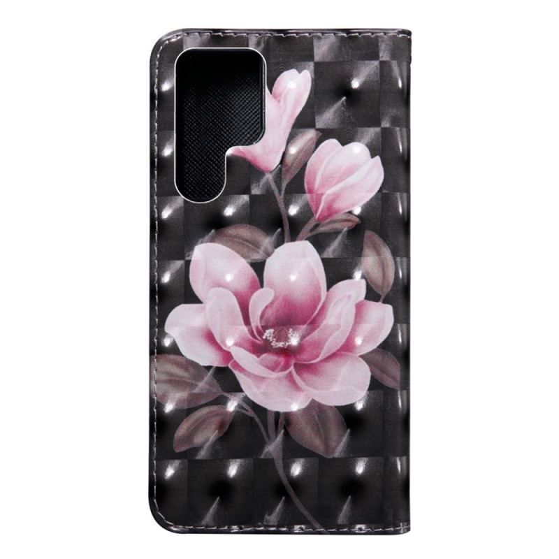 Læder Cover Samsung Galaxy S22 Ultra 5G Blomstre Blomster