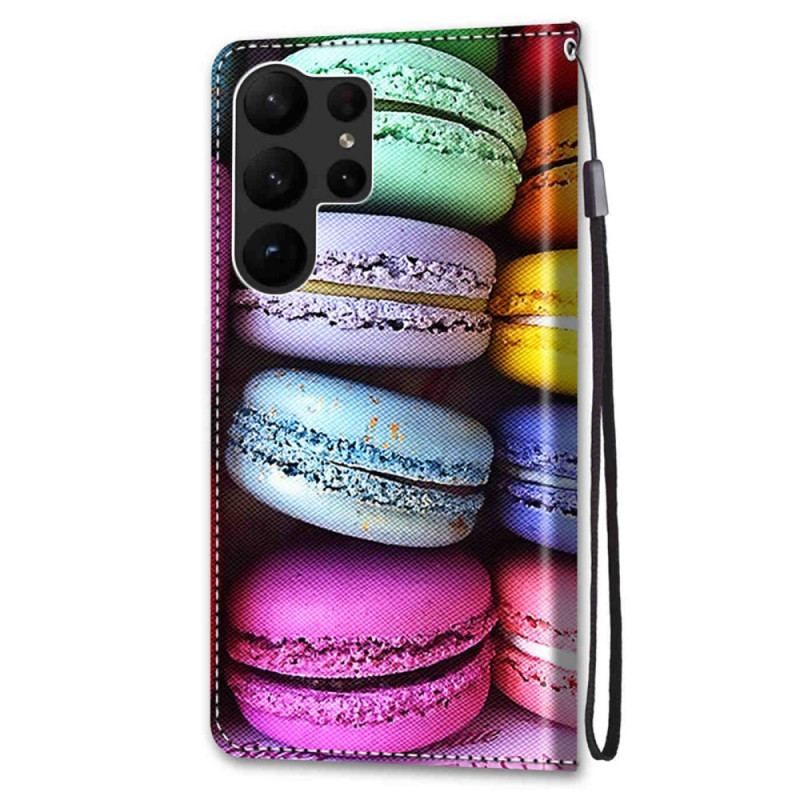 Læder Cover Samsung Galaxy S23 Ultra 5G Macarons