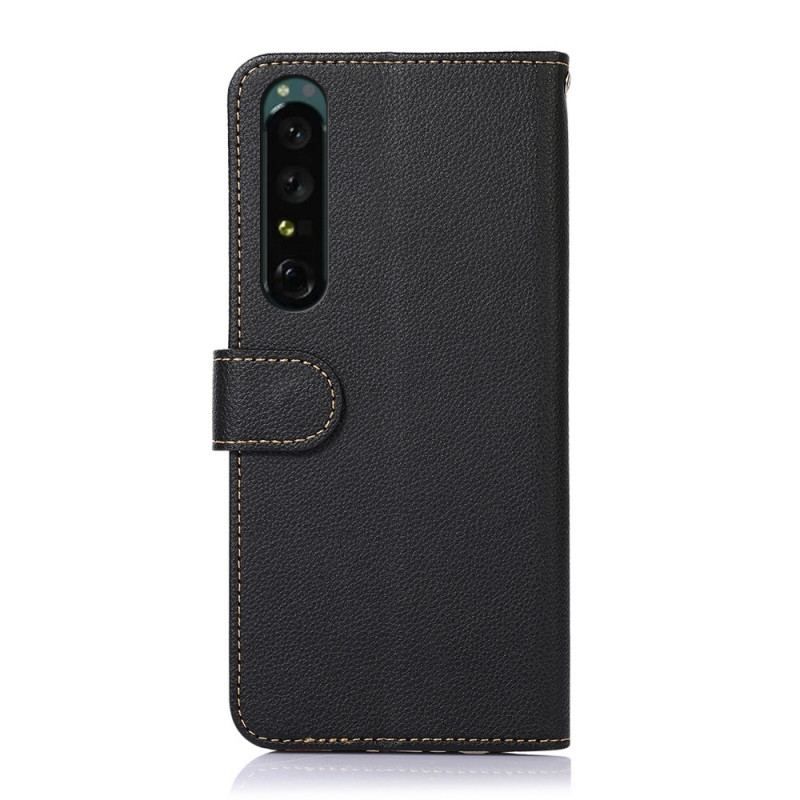 Læder Cover Sony Xperia 1 IV Lychee Style Rfid