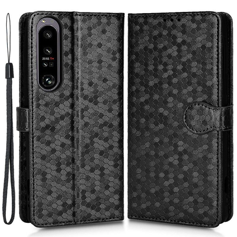 Læder Cover Sony Xperia 1 IV Med Snor 3d Strappy Design