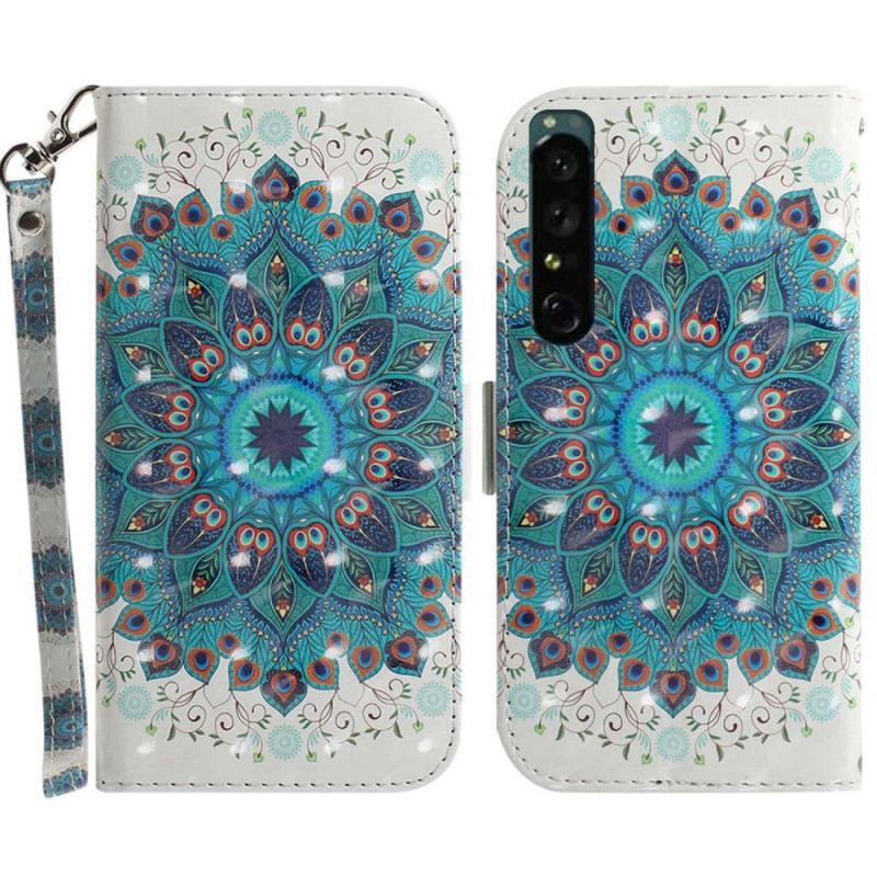 Læder Cover Sony Xperia 1 IV Med Snor Strappy Mandala