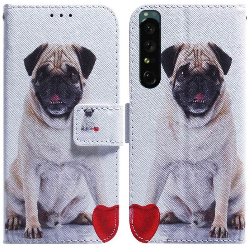 Læder Cover Sony Xperia 1 IV Mops Hund