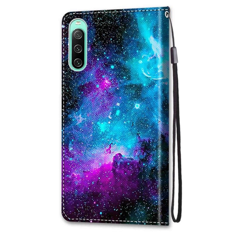 Læder Cover Sony Xperia 10 IV Kosmisk Himmel