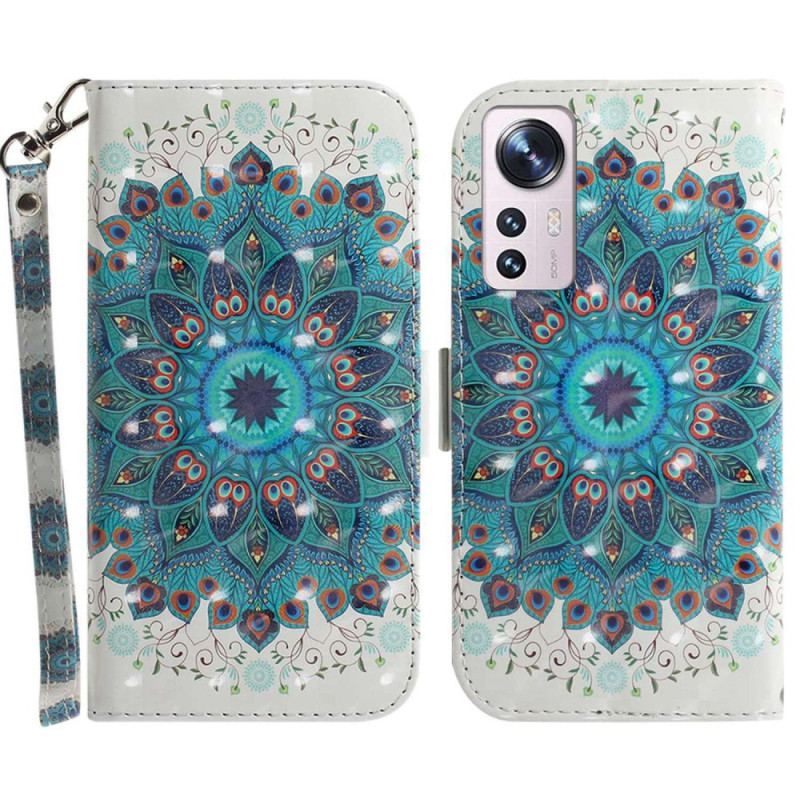 Læder Cover Xiaomi 12 / 12X Med Snor Strappy Mandala