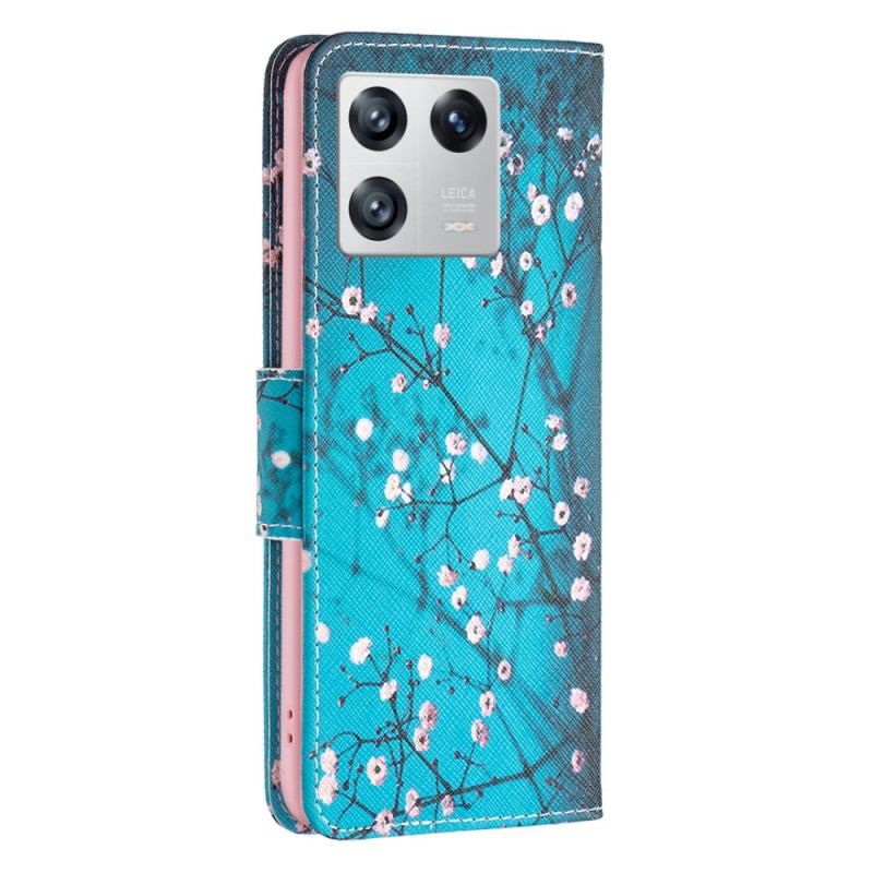 Læder Cover Xiaomi 13 Blomstrende Grene