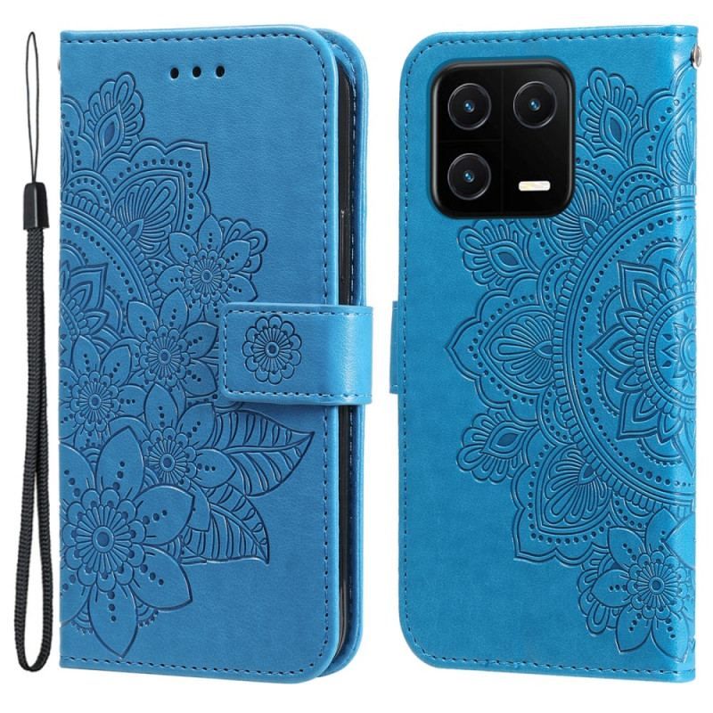 Læder Cover Xiaomi 13 Med Snor Strappy Mandala