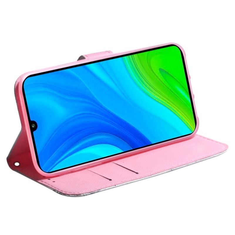 Læder Cover Xiaomi Redmi A1 Blomst Støvet Pink