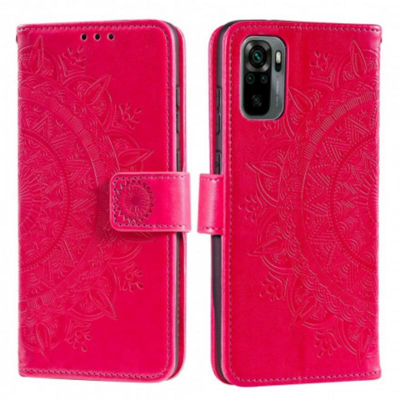 Læder Cover Xiaomi Redmi Note 10 / 10S Sol Mandala