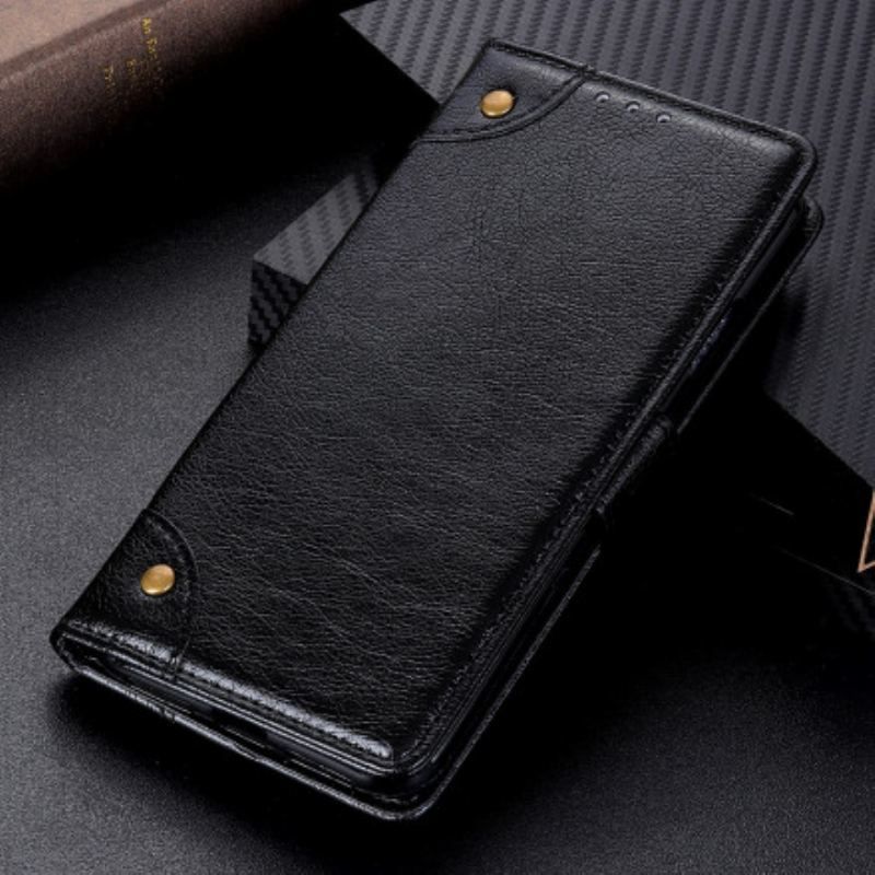 Læder Cover Xiaomi Redmi Note 10 / 10S Style Nappa Læder Vintage Nitter