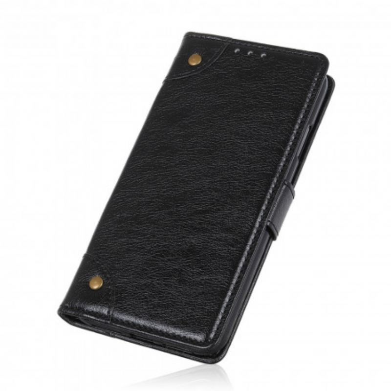 Læder Cover Xiaomi Redmi Note 10 / 10S Style Nappa Læder Vintage Nitter