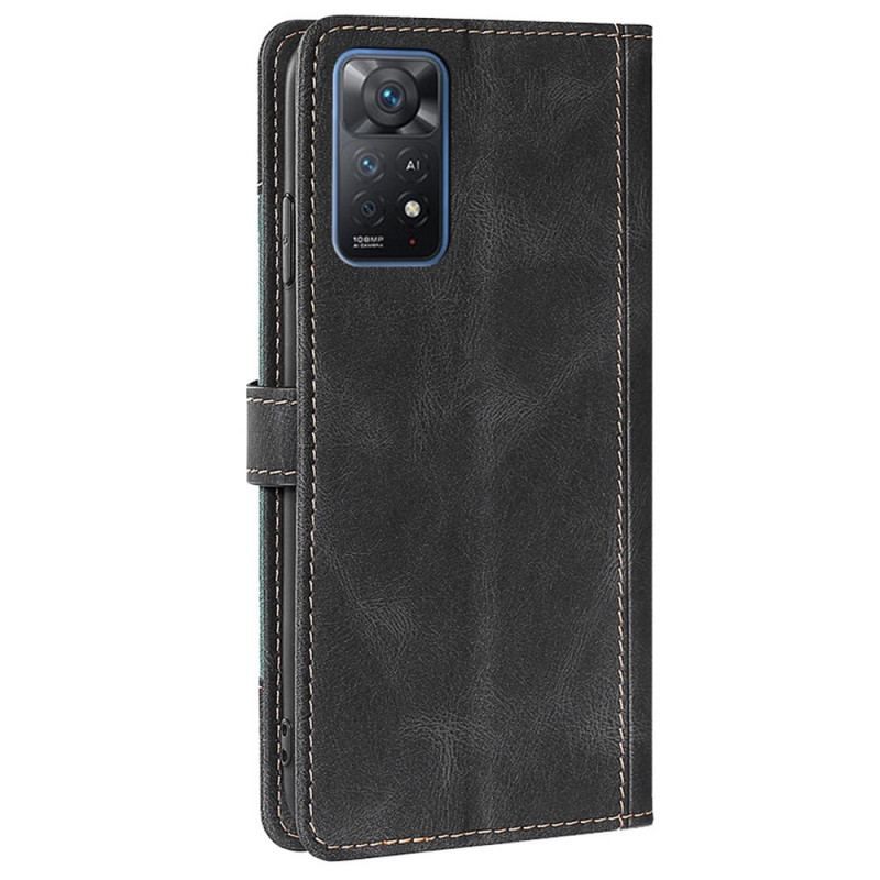 Læder Cover Xiaomi Redmi Note 11 Pro / 11 Pro 5G Imiteret Læder Bicolor Stilfuld