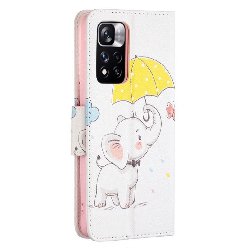 Læder Cover Xiaomi Redmi Note 11 Pro Plus 5G Baby Elefant