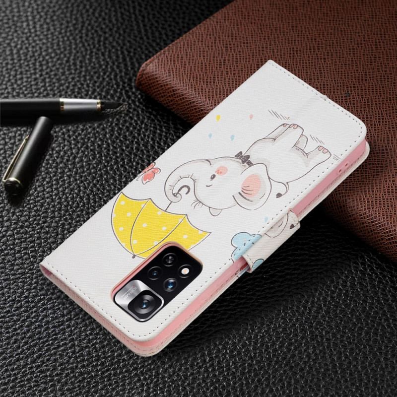 Læder Cover Xiaomi Redmi Note 11 Pro Plus 5G Baby Elefant