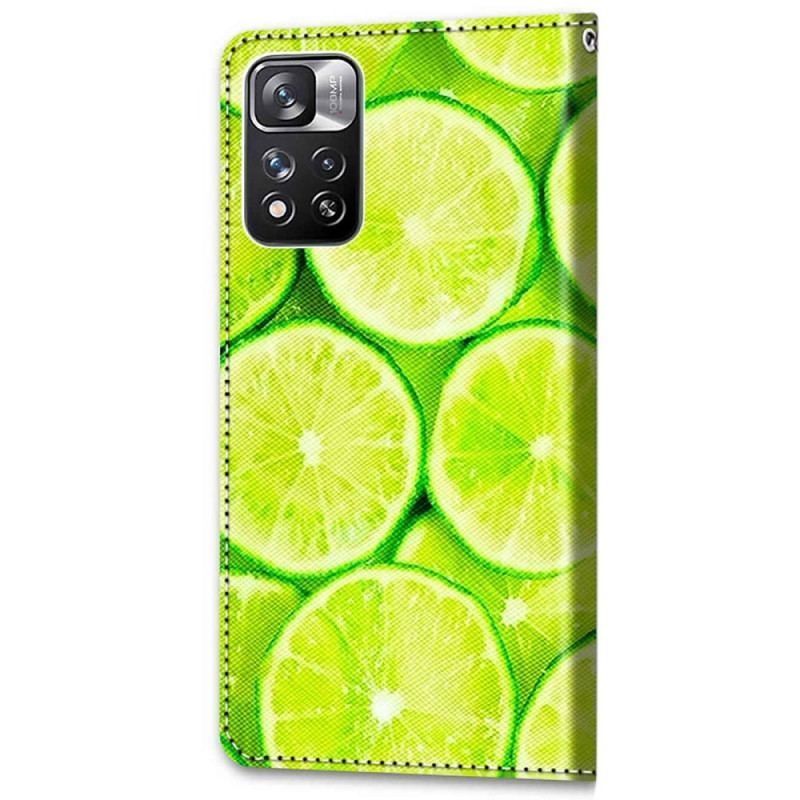 Læder Cover Xiaomi Redmi Note 11 Pro Plus 5G Limefrugter