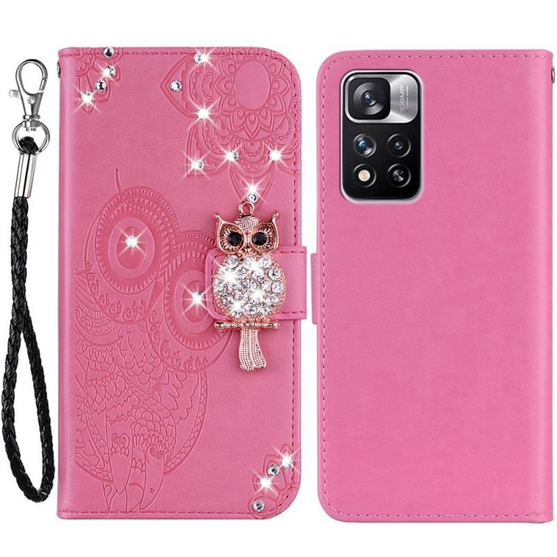 Læder Cover Xiaomi Redmi Note 11 Pro Plus 5G Ugle Mandala Og Charm