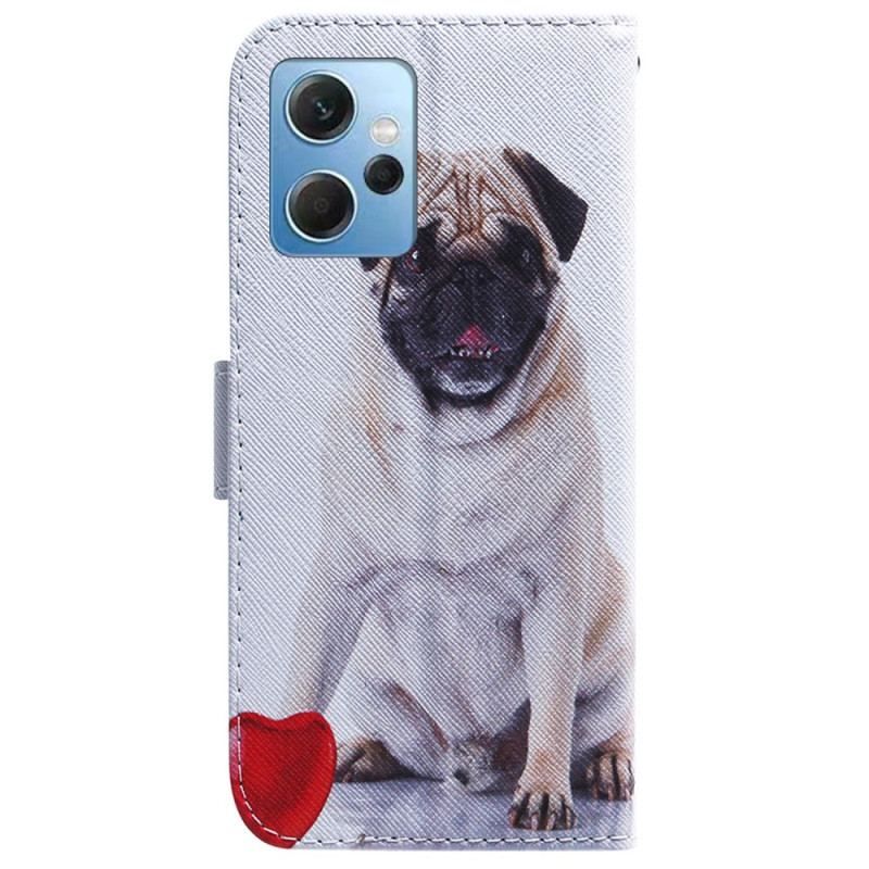 Læder Cover Xiaomi Redmi Note 12 4G Mops Hund