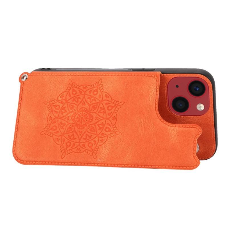 Mobilcover iPhone 14 Med Snor Mandala Strop Kortholder