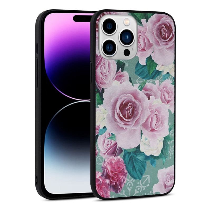 Mobilcover iPhone 14 Pro Blomster I Kunstlæder