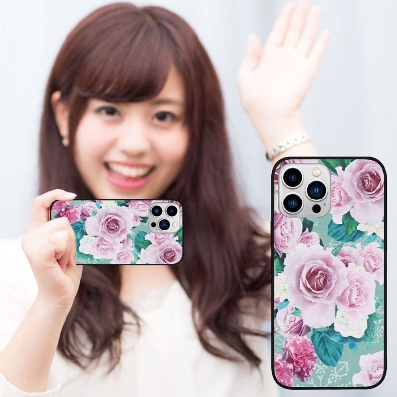 Mobilcover iPhone 14 Pro Blomster I Kunstlæder