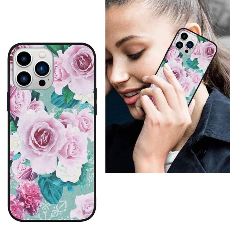 Mobilcover iPhone 14 Pro Blomster I Kunstlæder