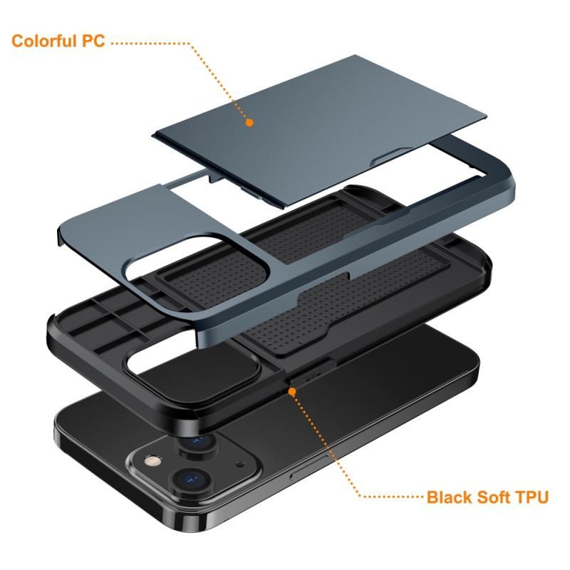 Mobilcover iPhone 15 Plus Integreret Metaleffekt Kortholder