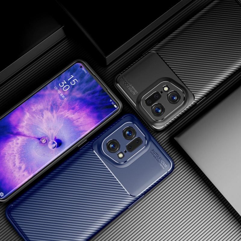 Mobilcover Oppo Find X5 Pro Børstet Kulfiber