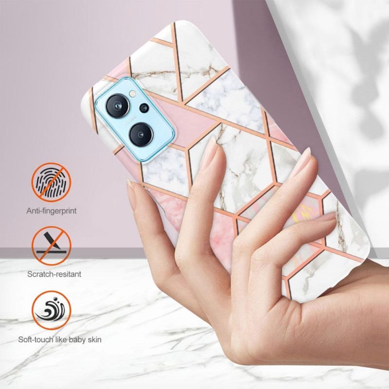 Mobilcover Realme 9i Prangende Geometrisk Marmor