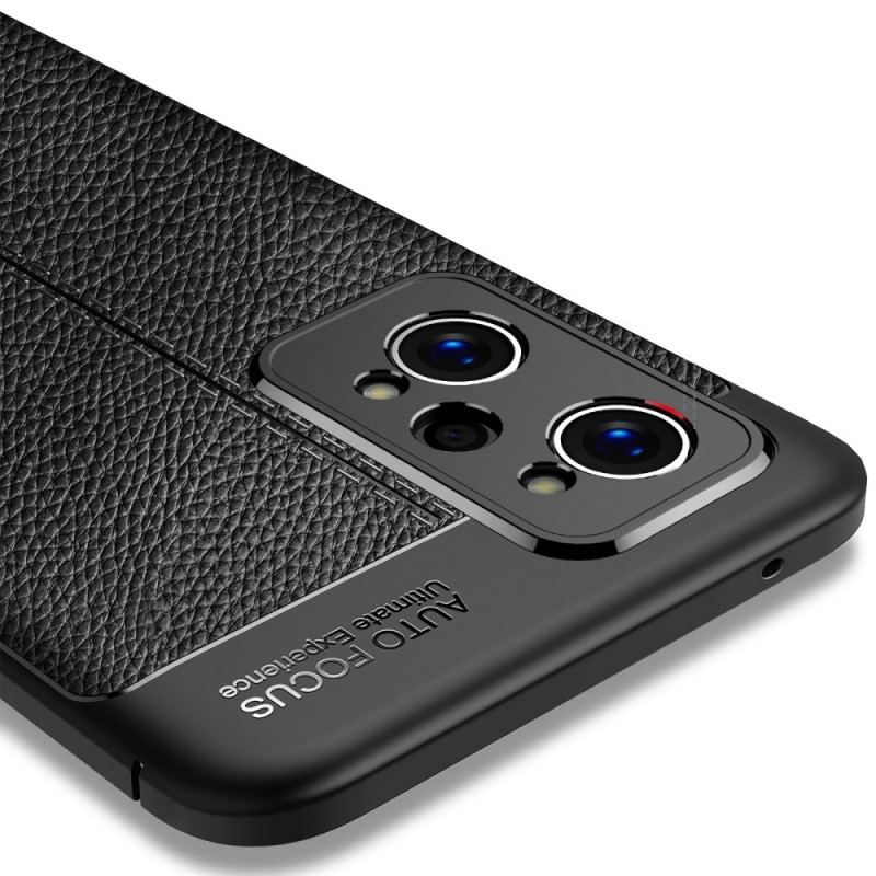 Mobilcover Realme GT Neo 3T / Neo 2 Dobbelt Linje Litchi Læder Effekt