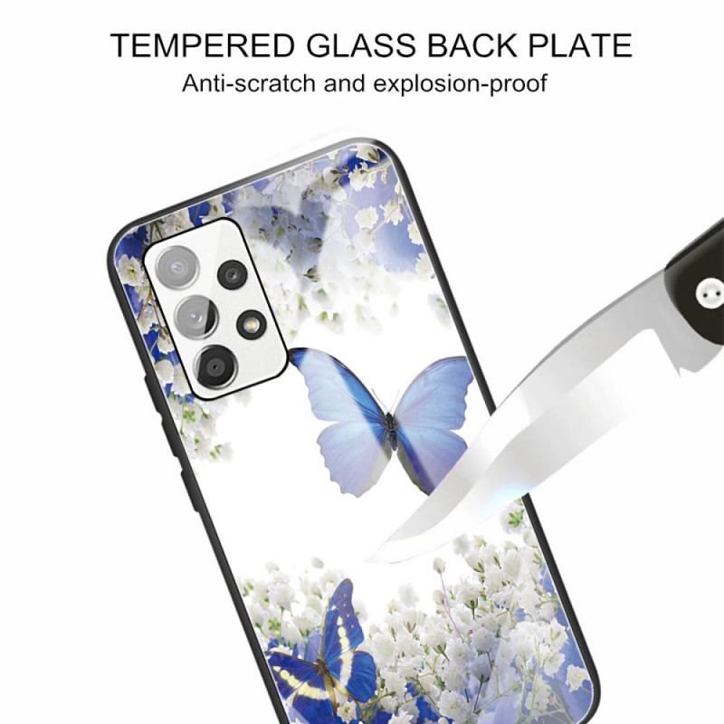 Mobilcover Samsung Galaxy A53 5G Sommerfugle Design Hærdet Glas