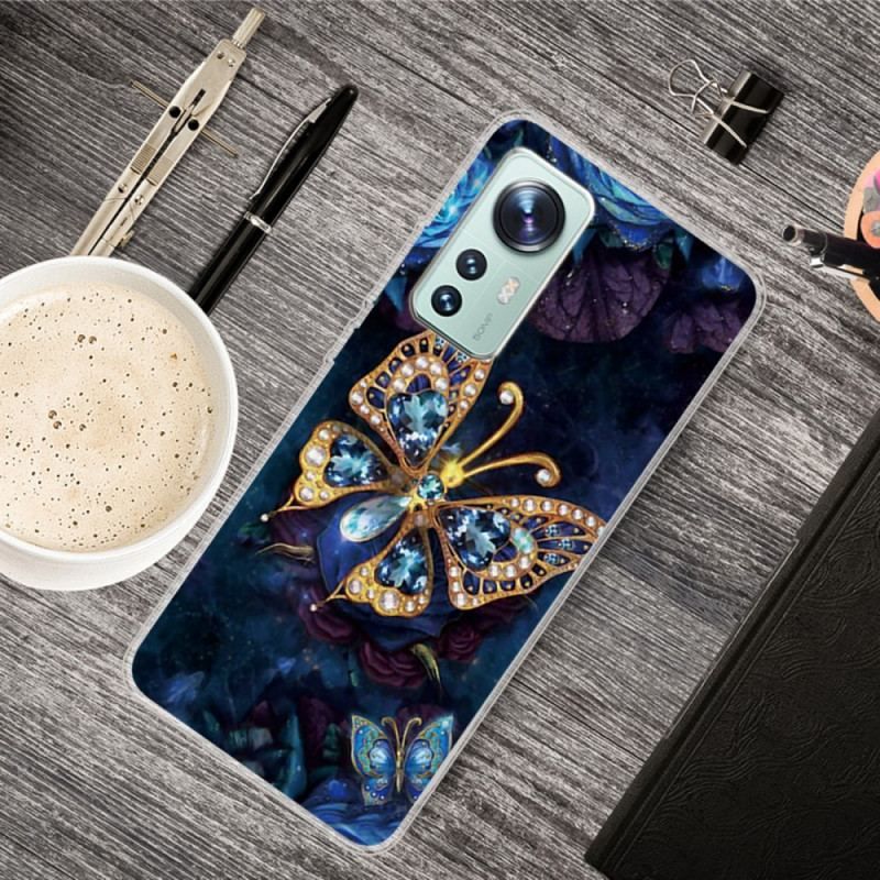 Mobilcover Xiaomi 12 Pro Silikone Butterfly Decline