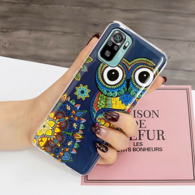 Mobilcover Xiaomi Redmi Note 10 / 10S Fluorescerende Ugle Mandala