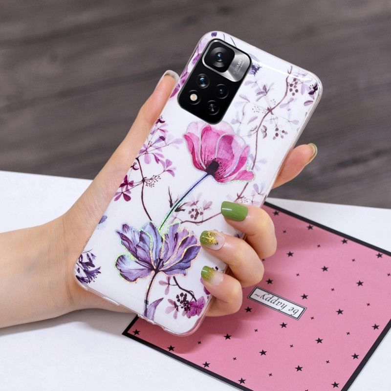 Mobilcover Xiaomi Redmi Note 11 Pro Plus 5G Marmorerede Blomster